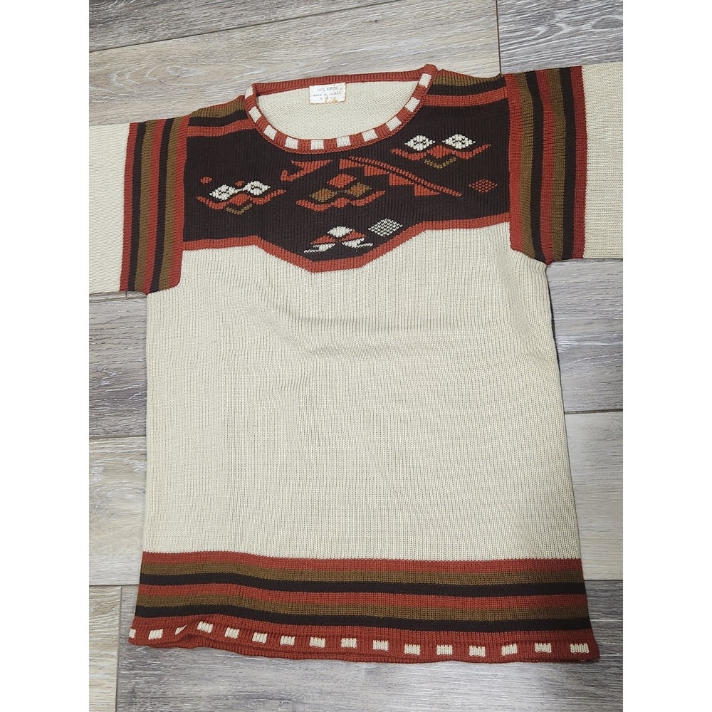 Womens Aztec Native Sweater Size Small Southwestern Bell Sleeve  Acrylic - Picture 3 of 9